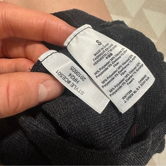 NWOT J crew heather charcoal Ribbed tights - Picture 4 of 4